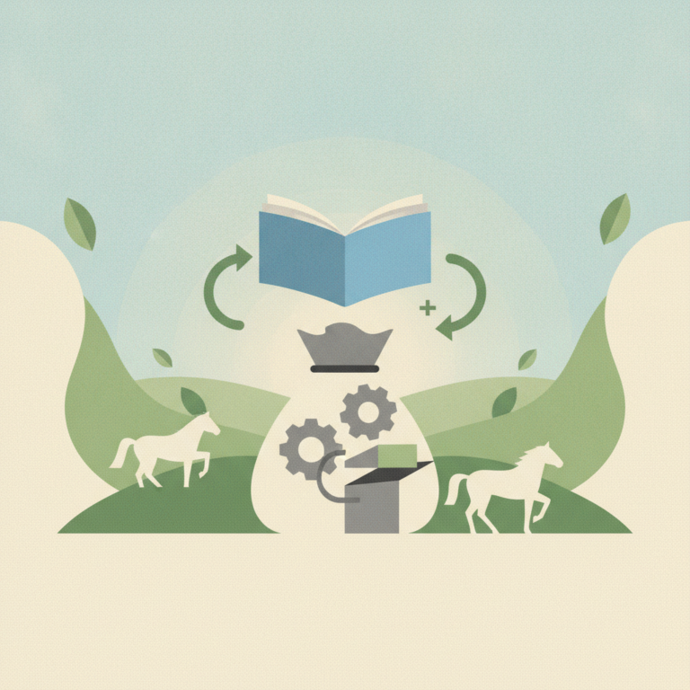 An abstract, stylized illustration set against a