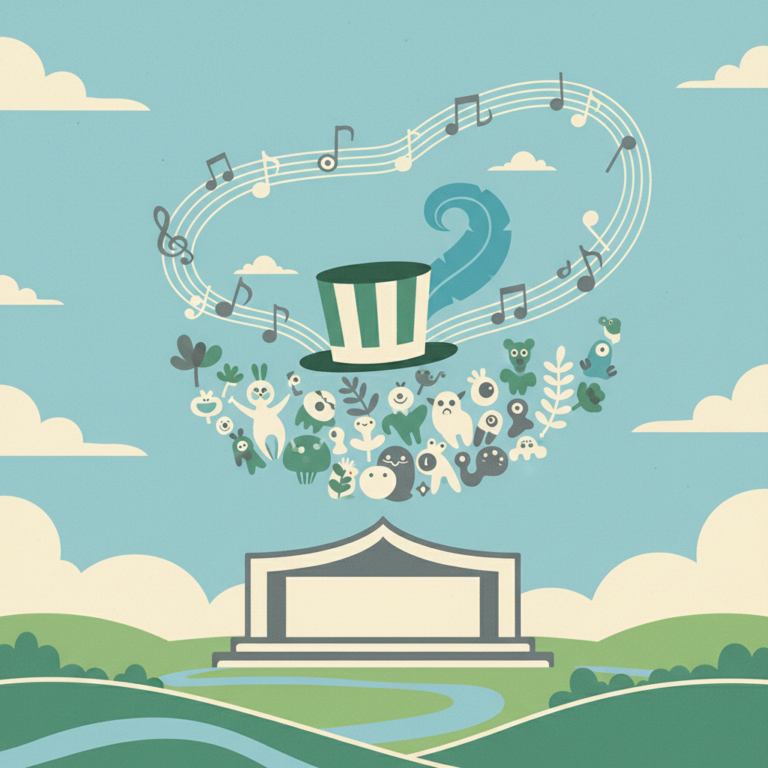 An illustration featuring a stylized green and white