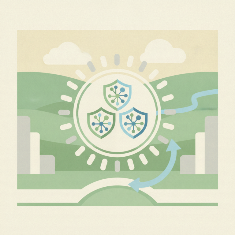An abstract, flat-