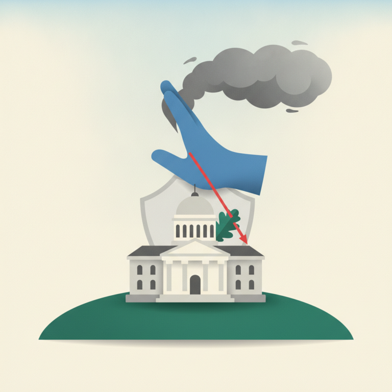 An illustration depicting a large blue hand