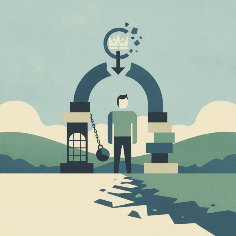 An abstract illustration symbolizing the downfall of Addiction