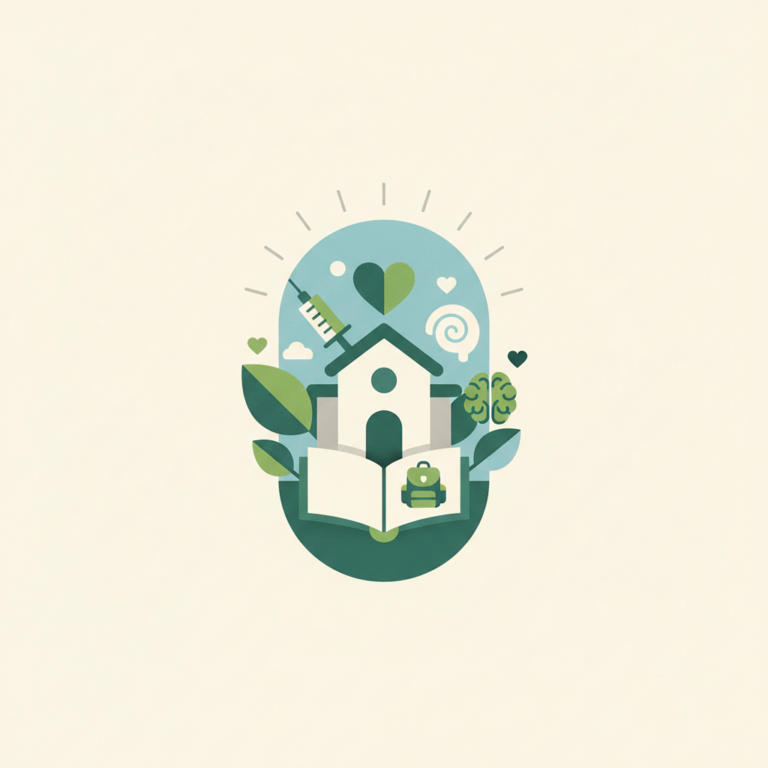 An graphic illustration in shades of green