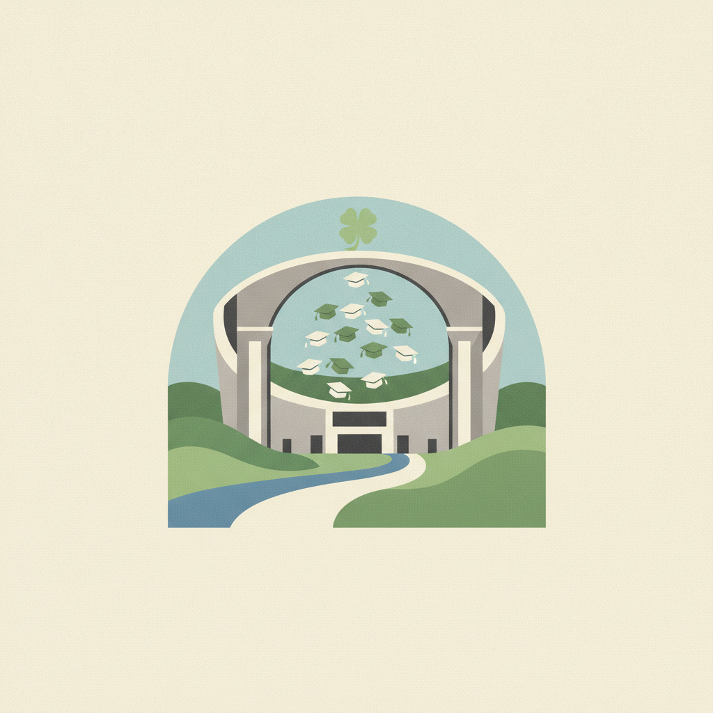 An illustration depicting an arched arena structure