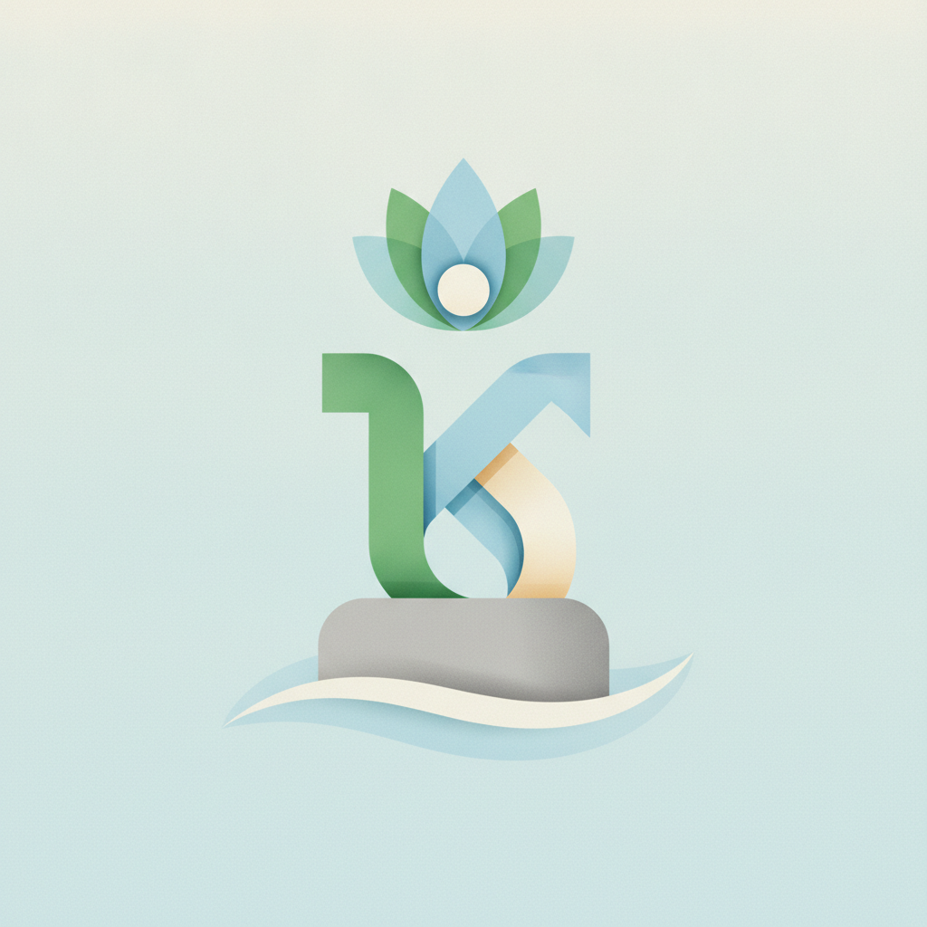 A stylized, abstract logo