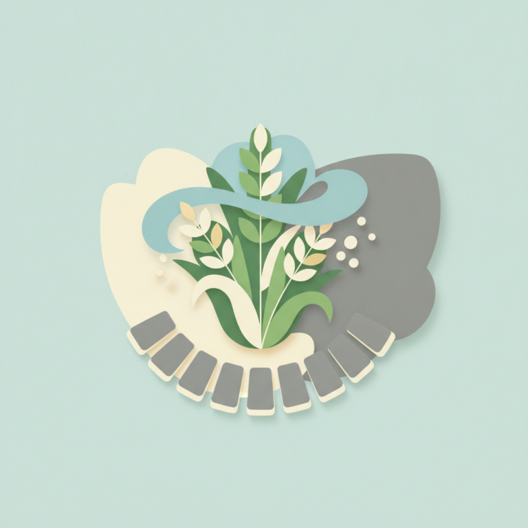 A stylized, paper-cut-style