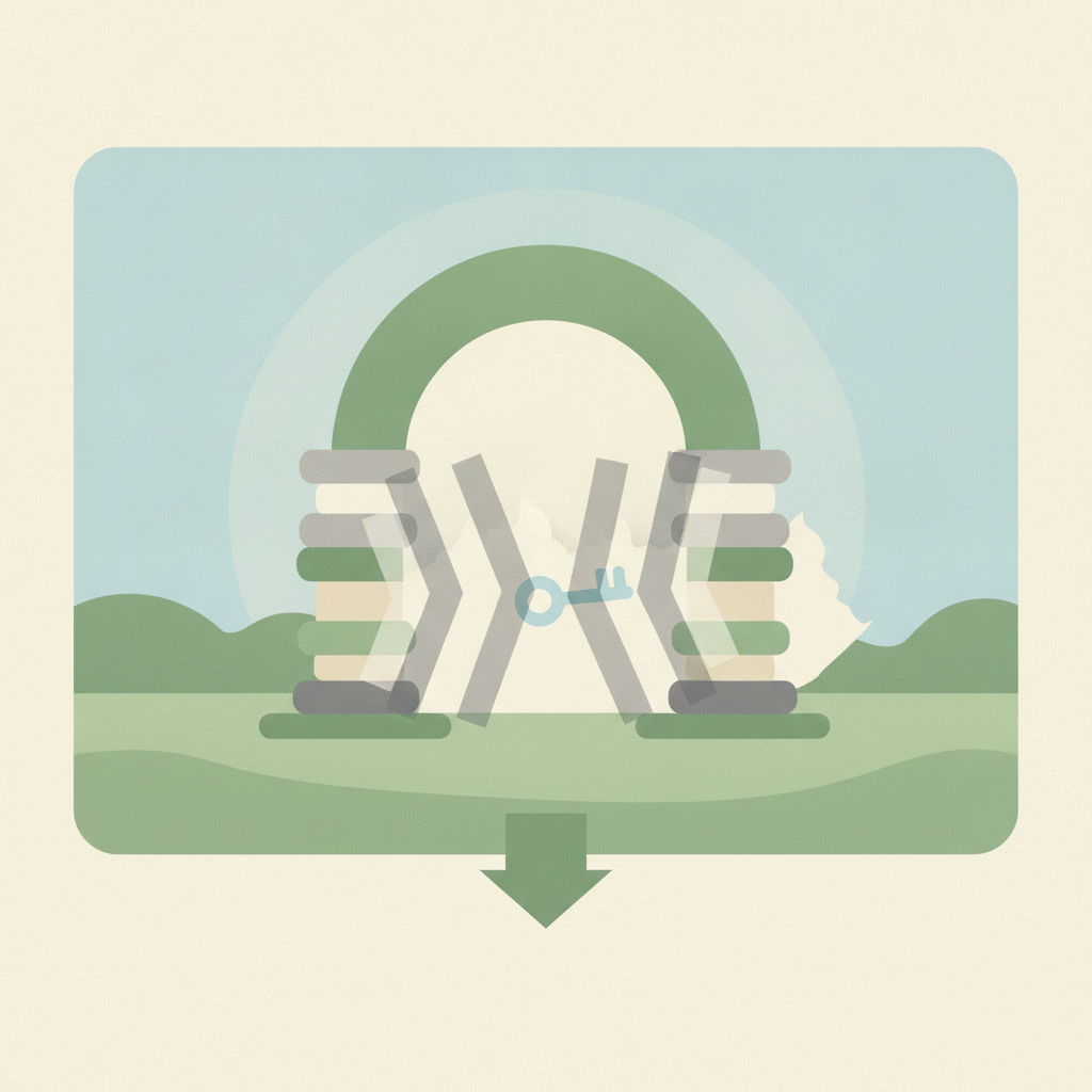 An illustration with a muted green and cream