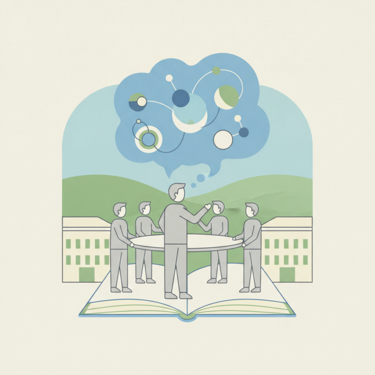 An illustration of five teachers standing