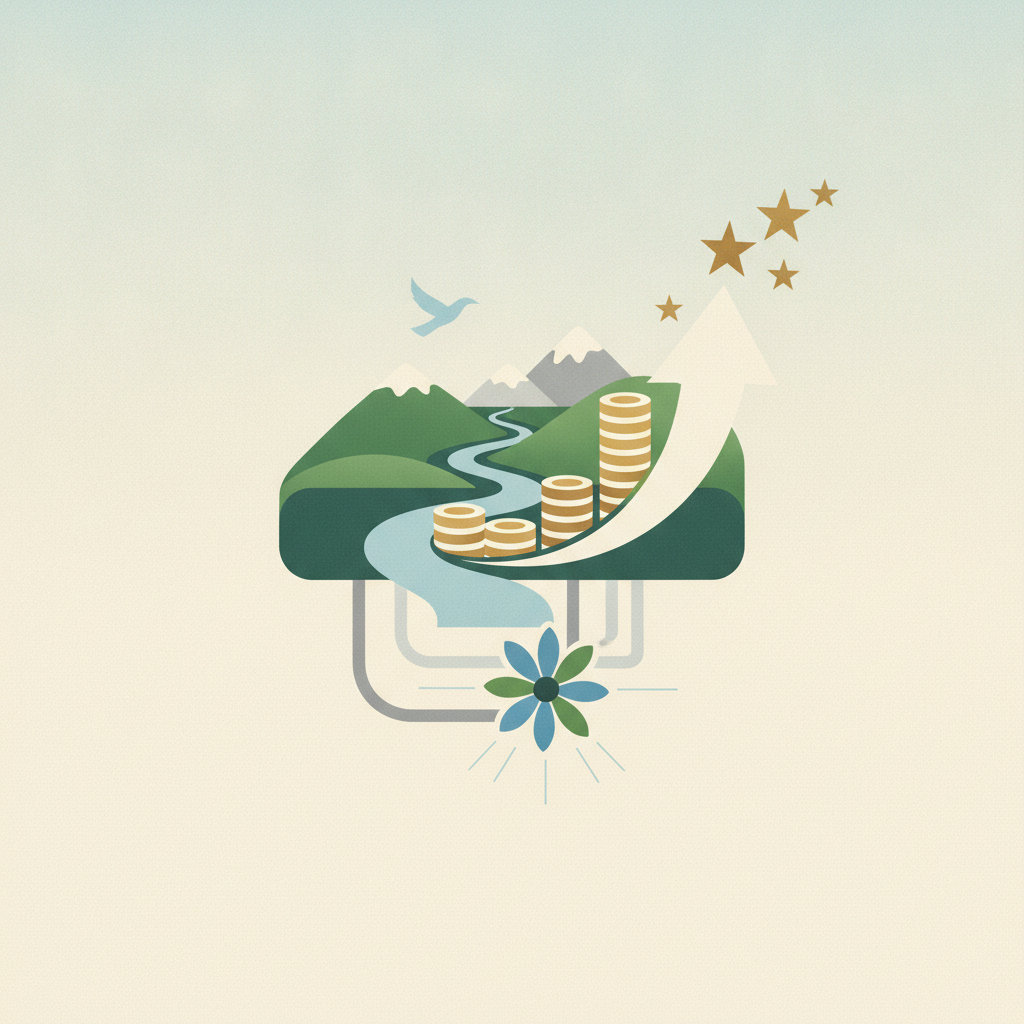 An abstract vector illustration symbolizing economic growth