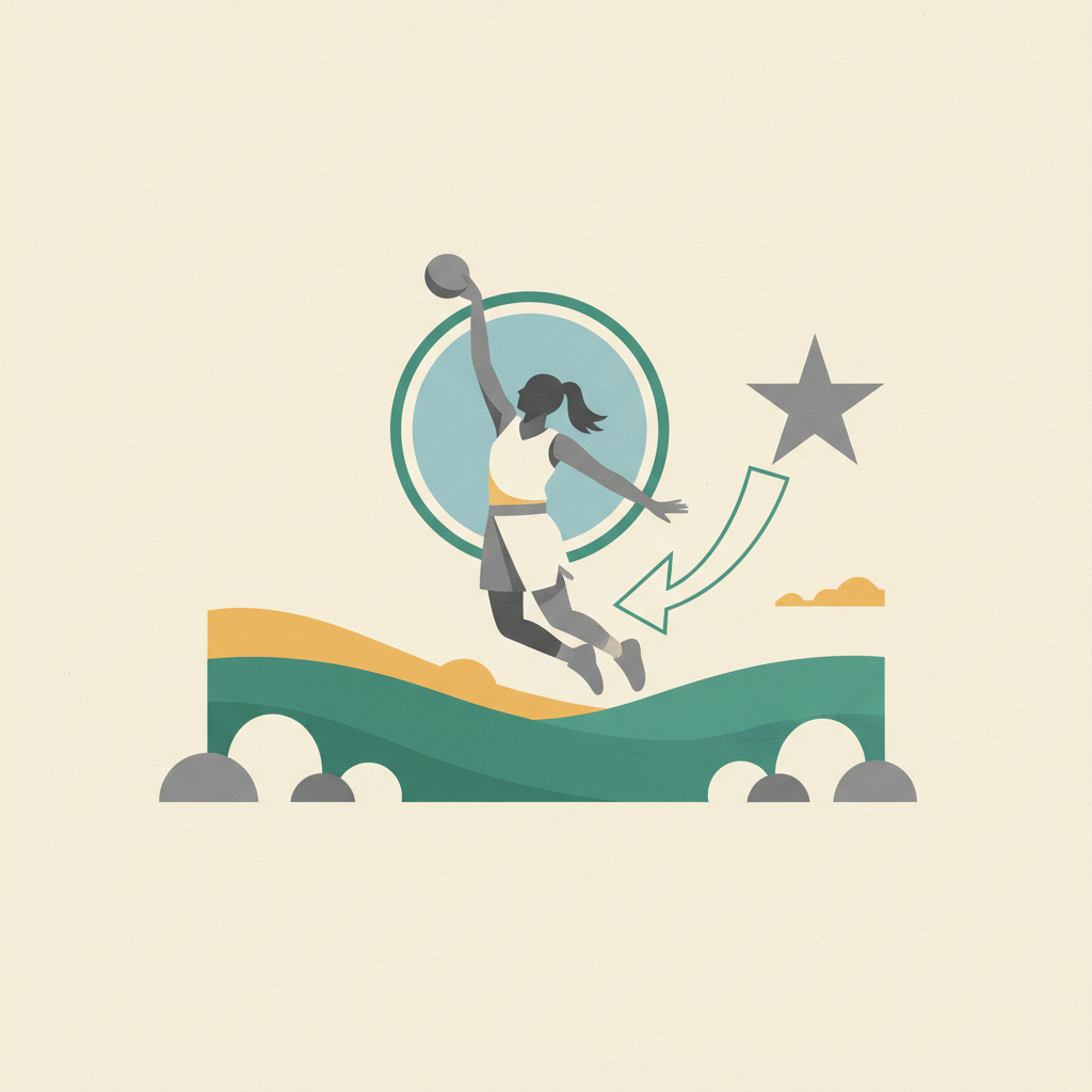 An illustration of a female basketball