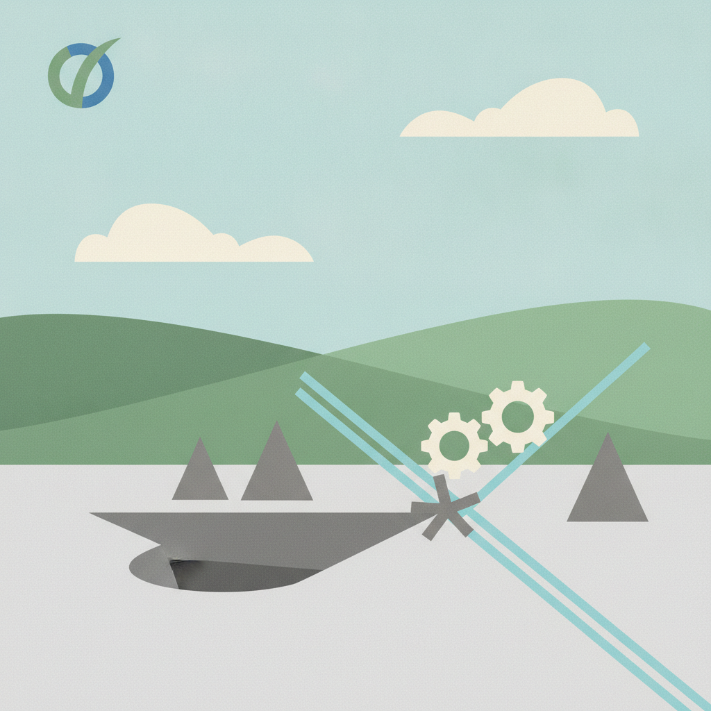 A minimalist vector illustration featuring a stylized