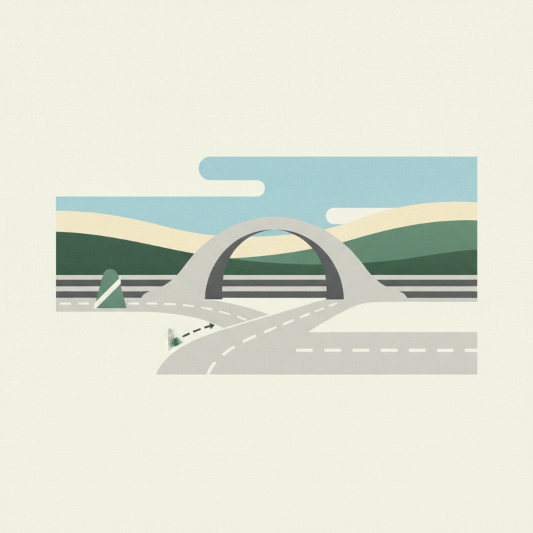An abstract, minimalist vector illustration depicting