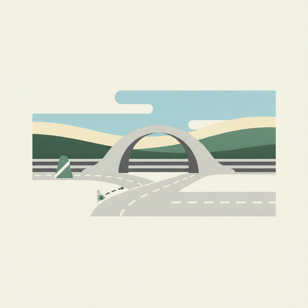 An abstract, minimalist vector illustration depicting