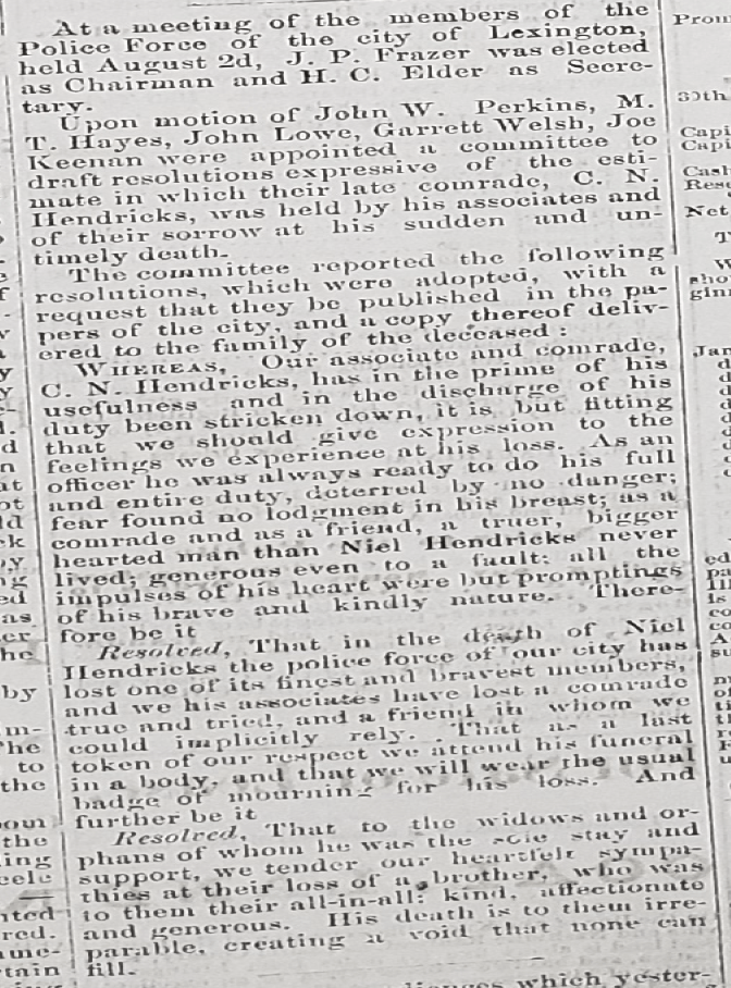 Lexington Daily Press, Aug. 2, 1881.
