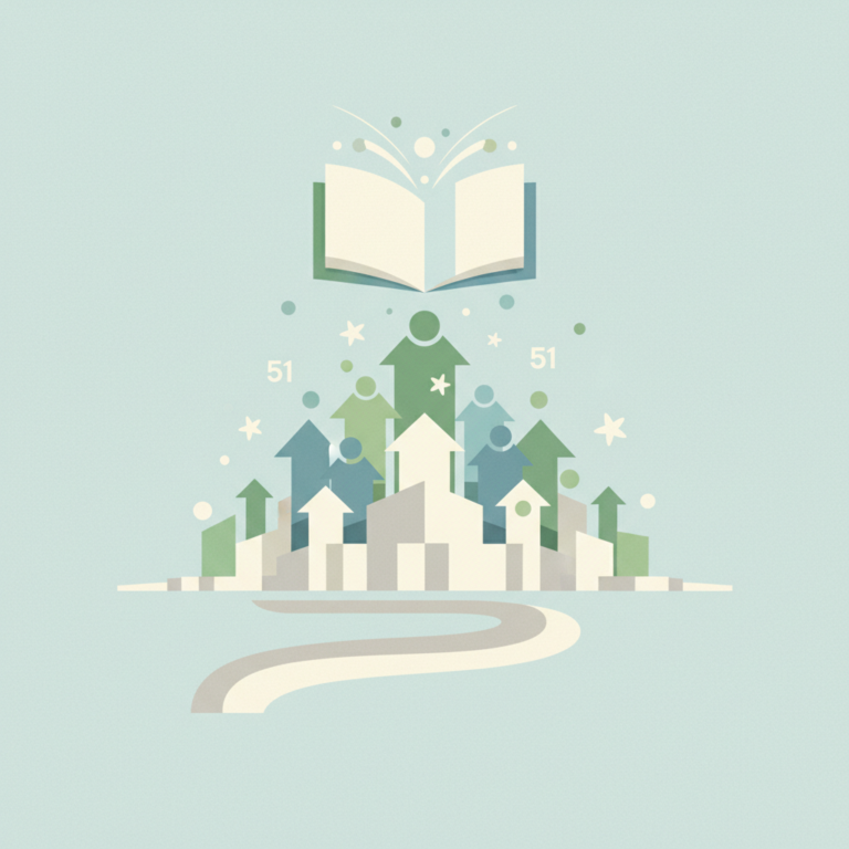 A winding path leading towards the city/