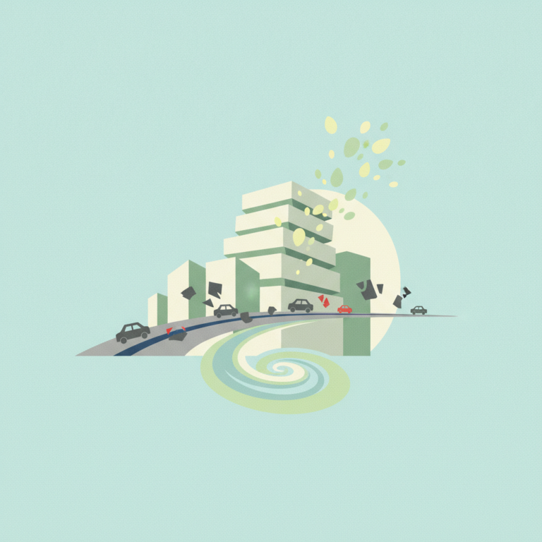 An abstract, minimalist vector illustration featuring