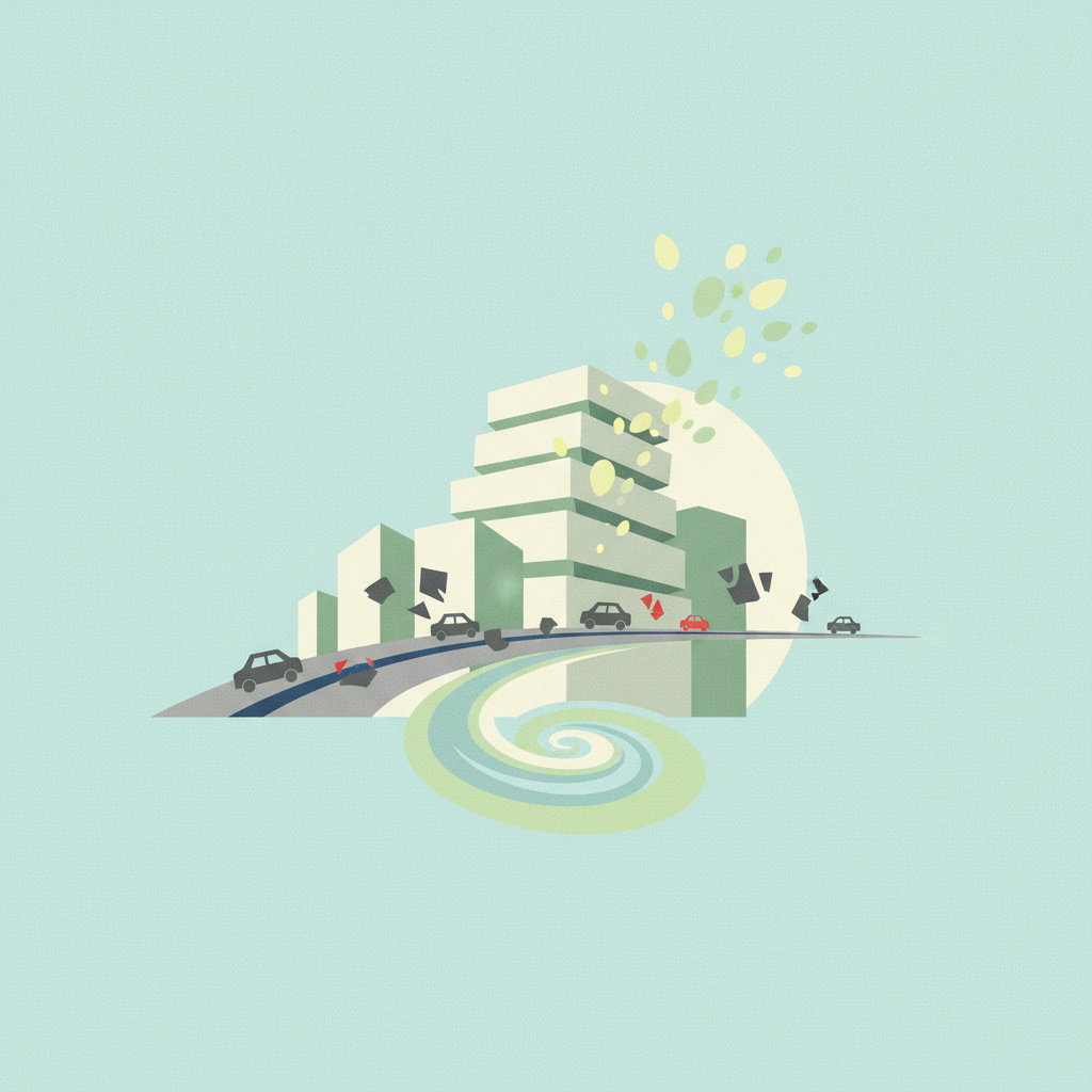 An abstract, minimalist vector illustration featuring