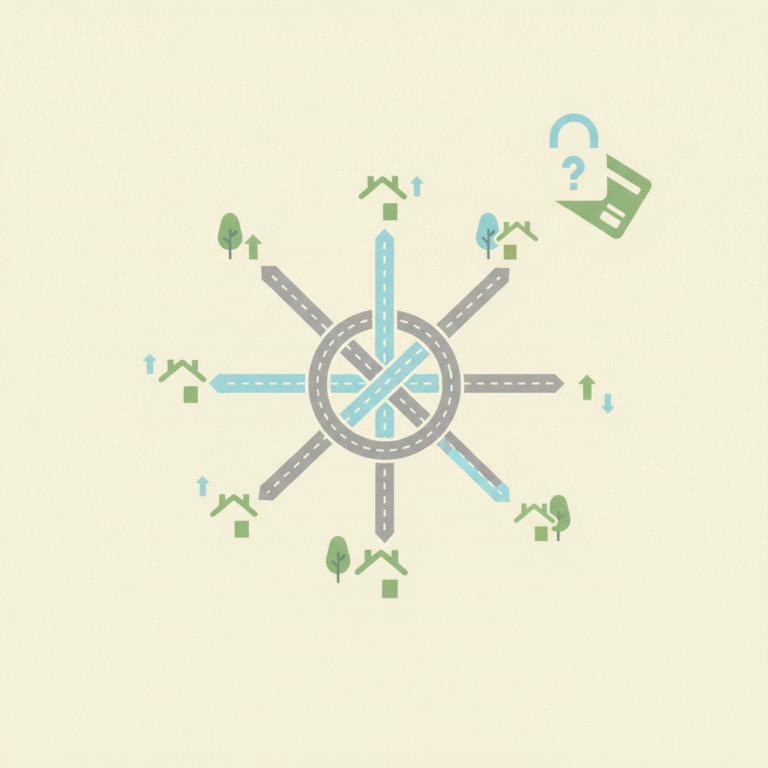 An minimalist illustration on a beige background featuring