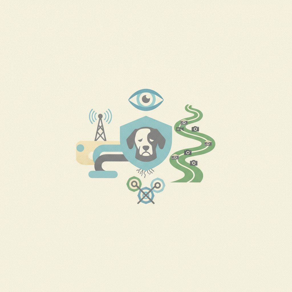 A minimalist, conceptual illustration on a textured