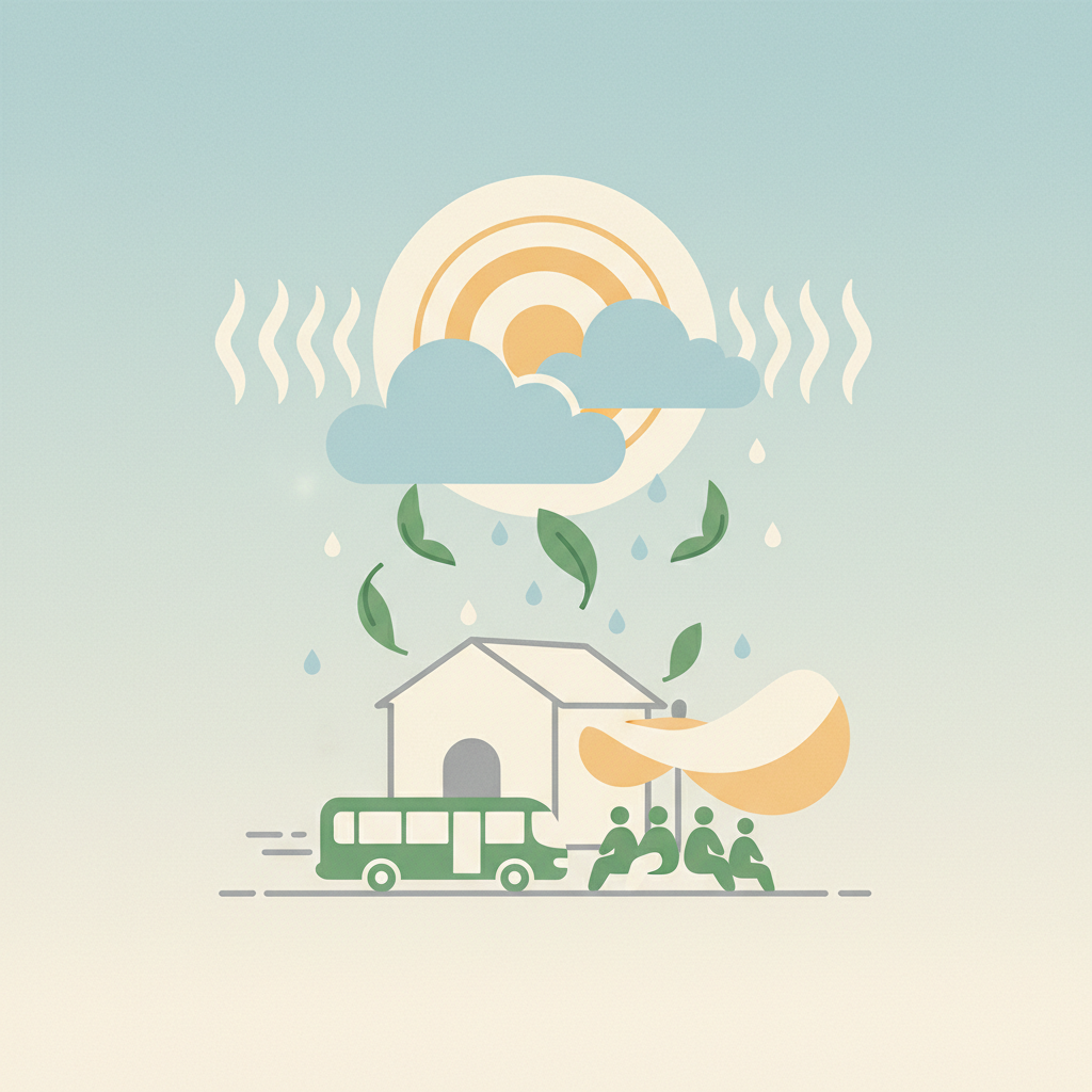 An illustration depicting hot and humid