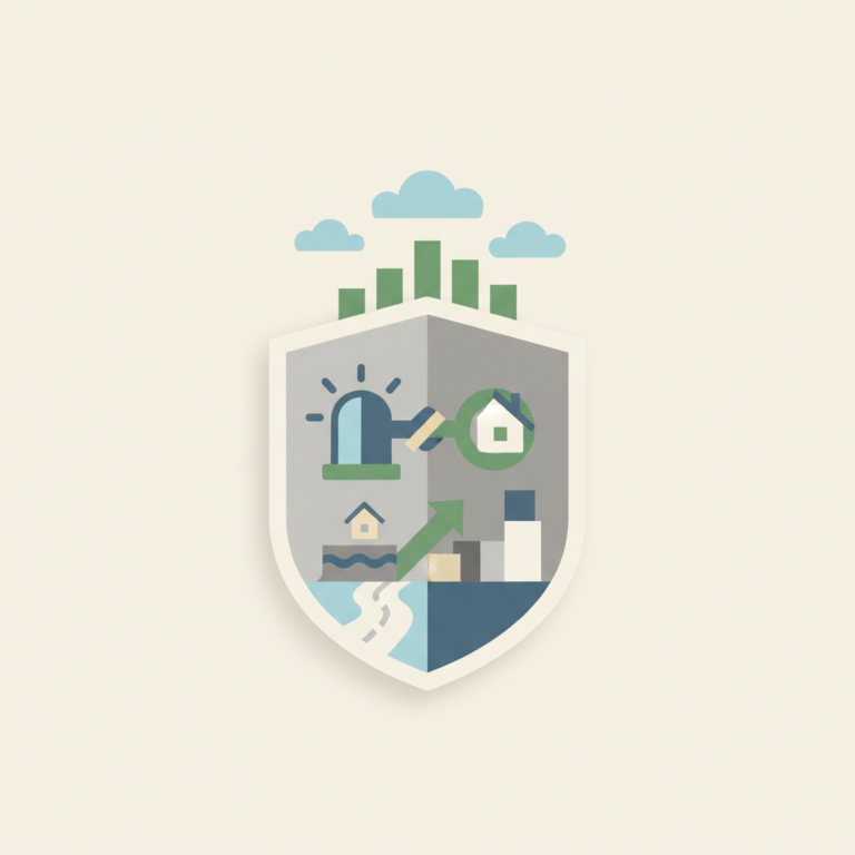 An illustration of a grey shield containing various