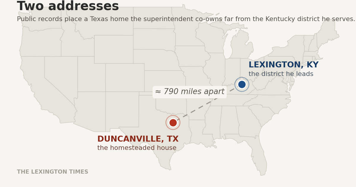 The Duncanville, Texas, home Superintendent Demetrus Liggins co-owns sits roughly 790 miles from the Fayette County school district he was hired to lead.