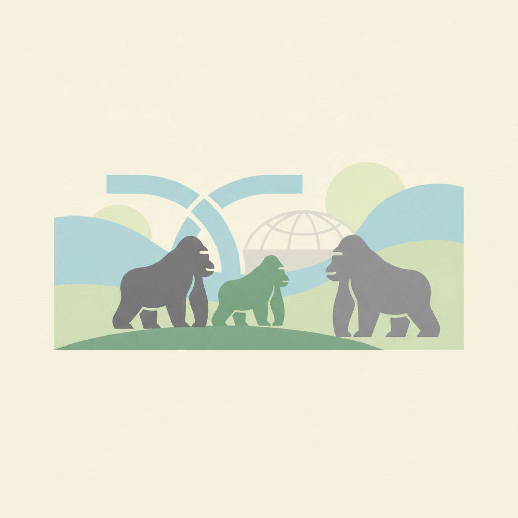 An graphic illustration depicting three stylized