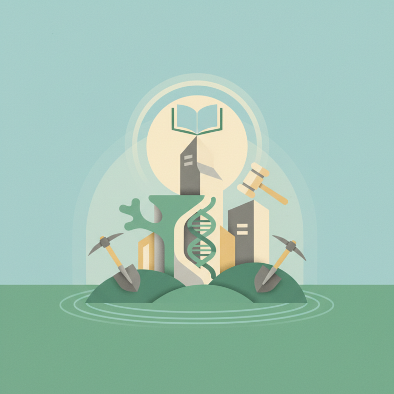 An illustration representing the groundbreaking of a medical