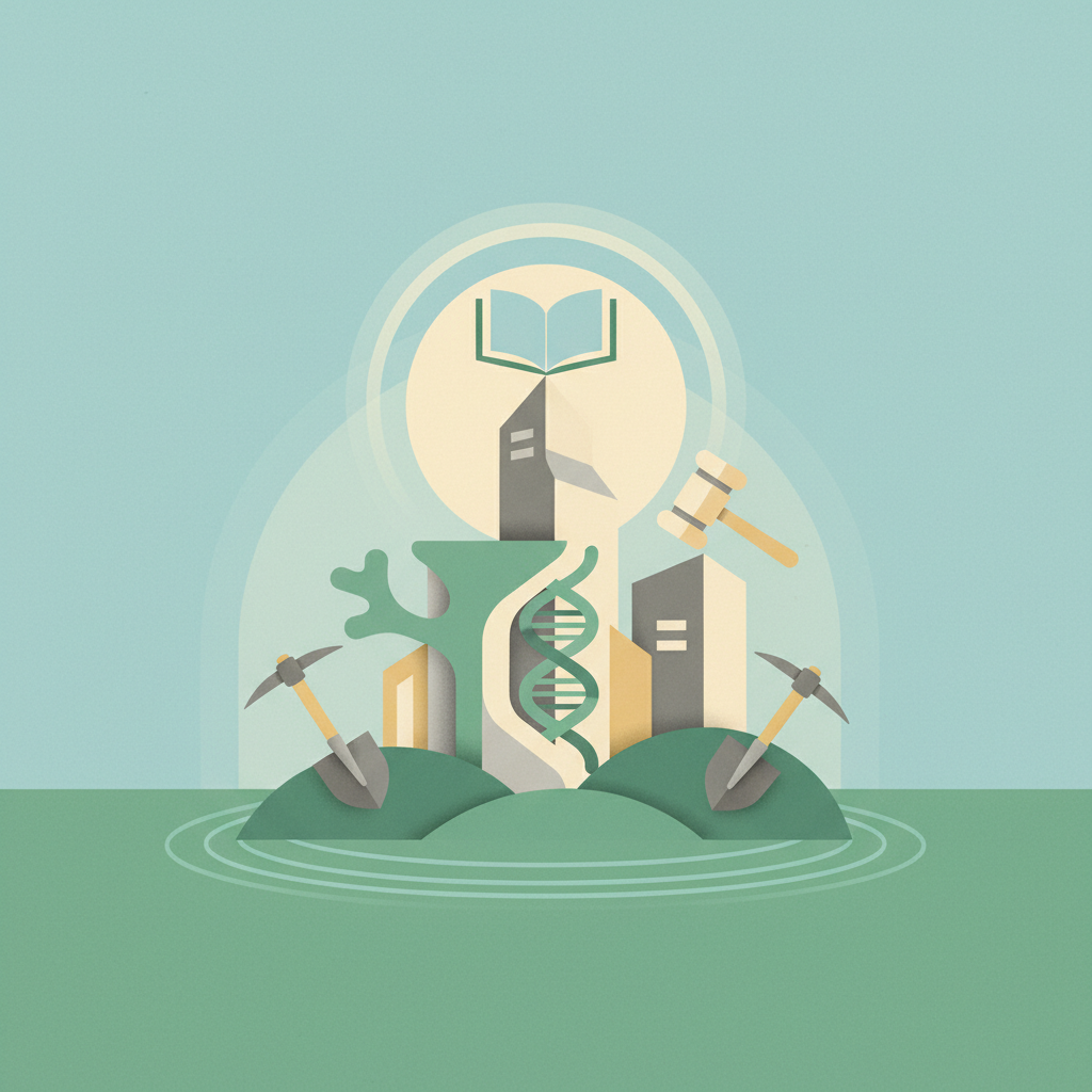 An illustration representing the groundbreaking of a medical