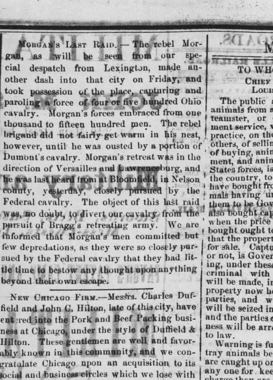 Dawn on Henry Clay’s lawn: Morgan’s 1862 raid on his own hometown