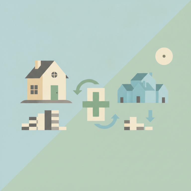 An abstract graphic illustration comparing housing costs,