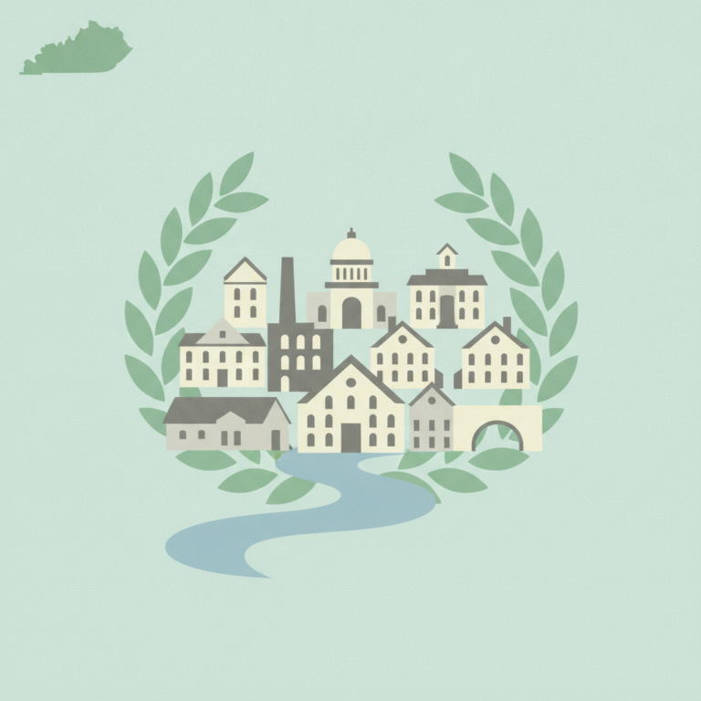 An illustration of nine historic