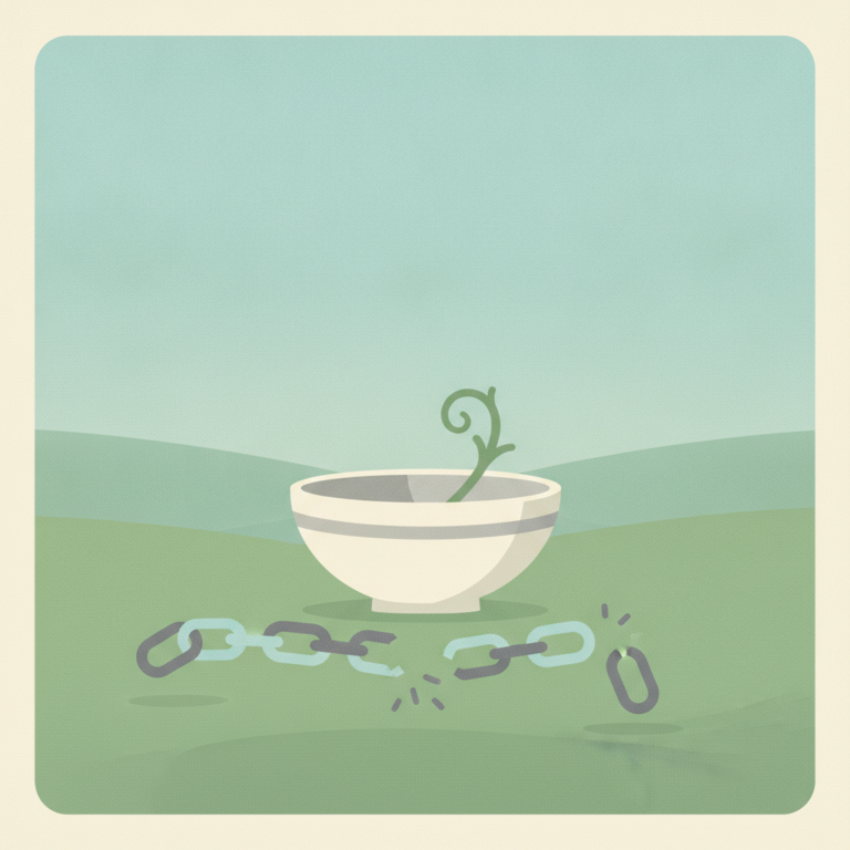 An illustration of a simple white bowl