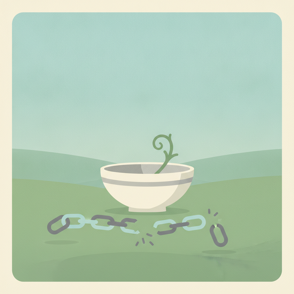 An illustration of a simple white bowl