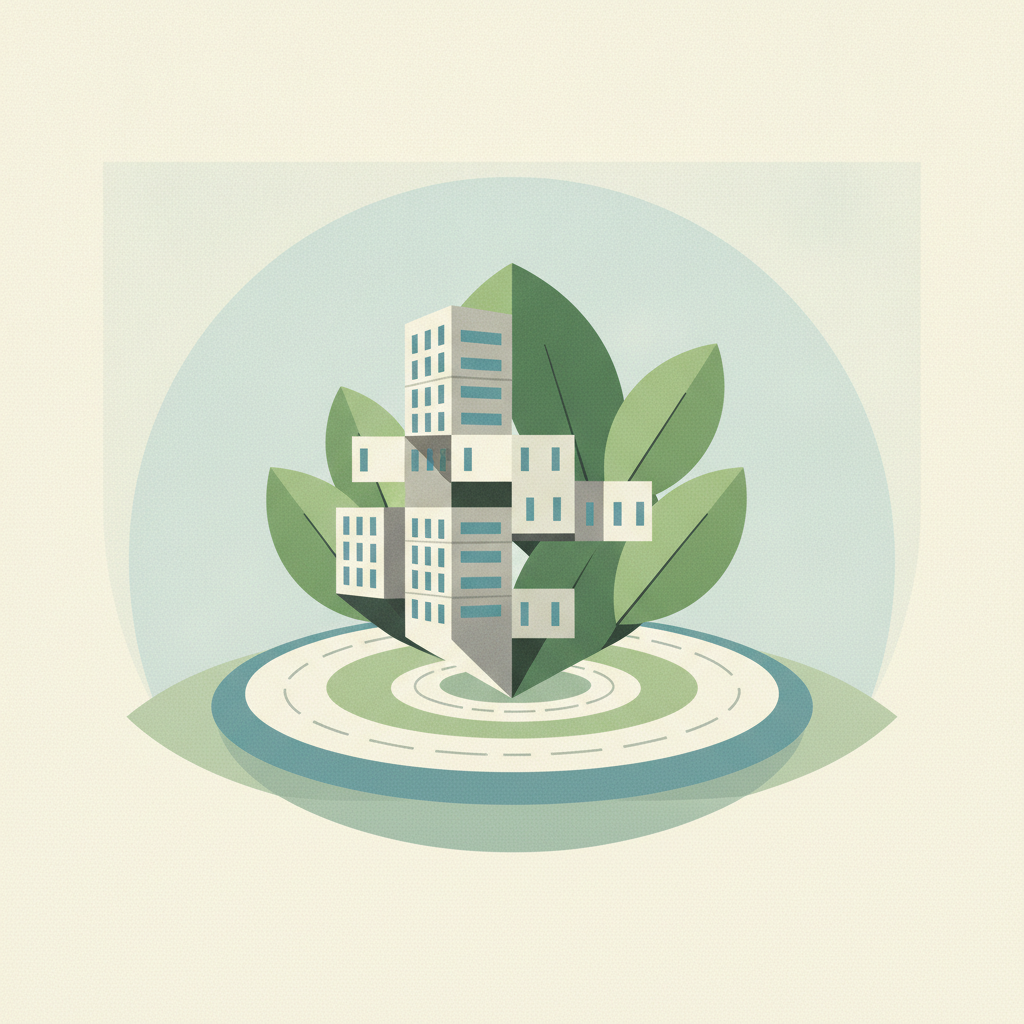 An illustration depicting a cluster of modular