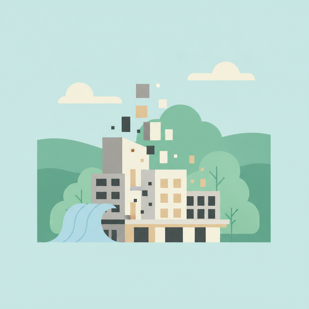 An illustration in a minimalist, flat vector