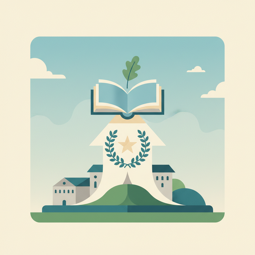 An illustration depicting an open book with