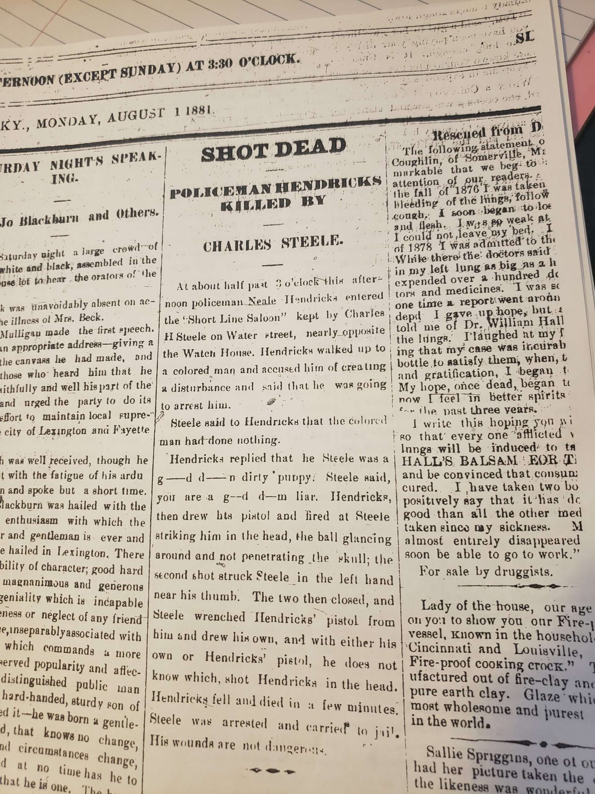 Settled: The mystery surrounding the 1881 death of Lexington police captain Neale Hendricks (updated)
