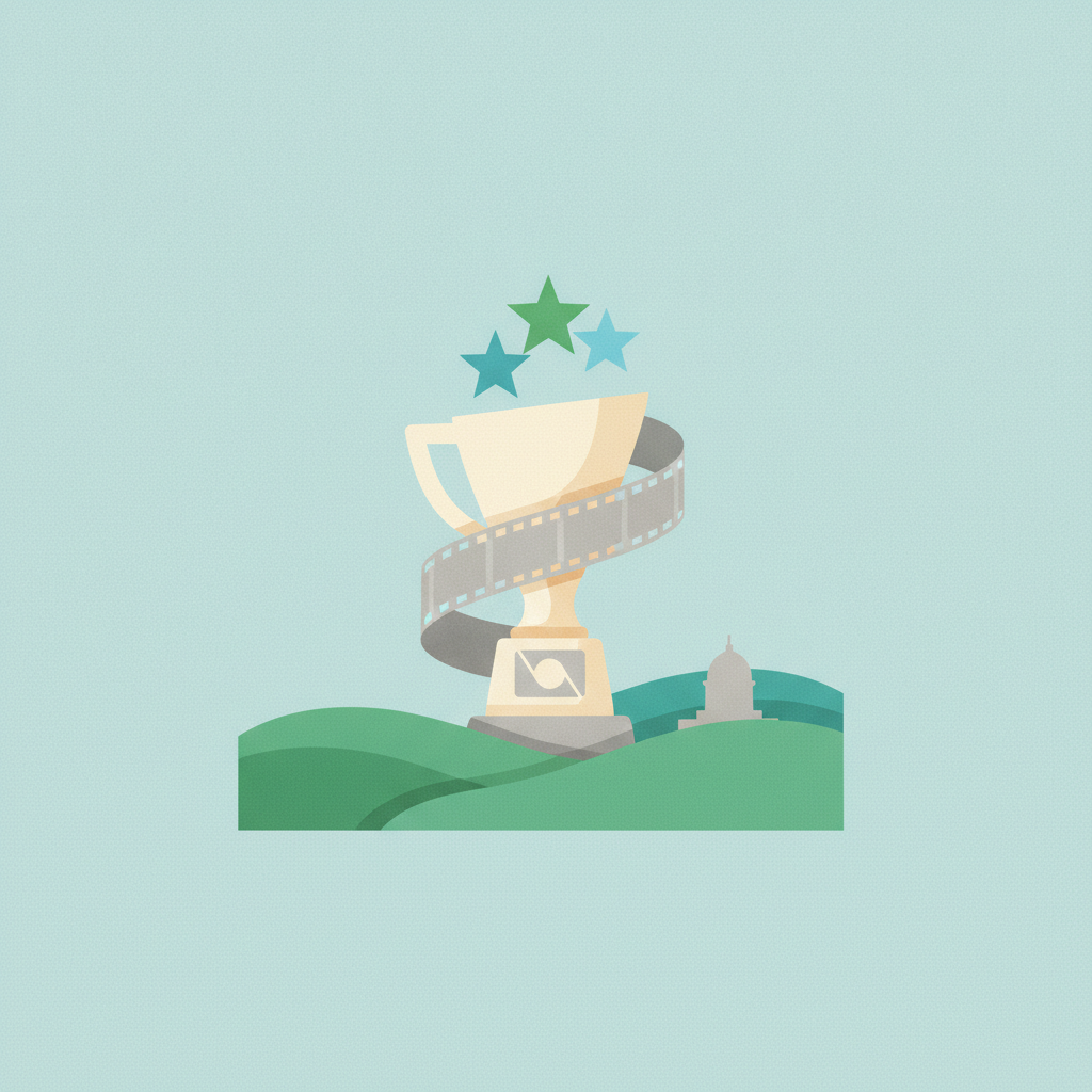 An illustration of a golden trophy cup wrapped