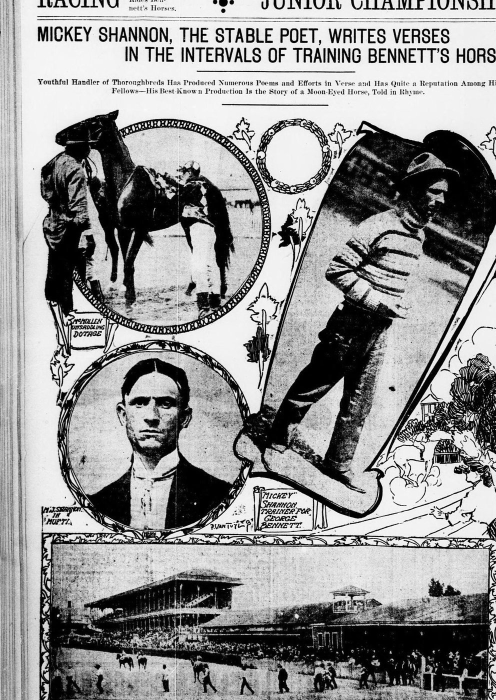 Mickey Shannon the Stable Poet feature, St. Louis Republic 1904