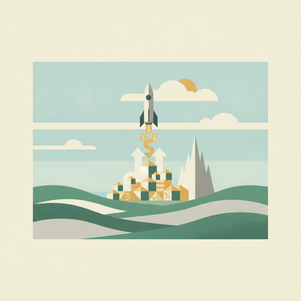 An illustration in a muted vector style