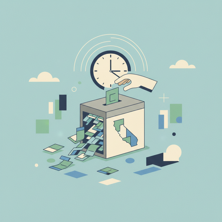 An illustration of a ballot box featuring