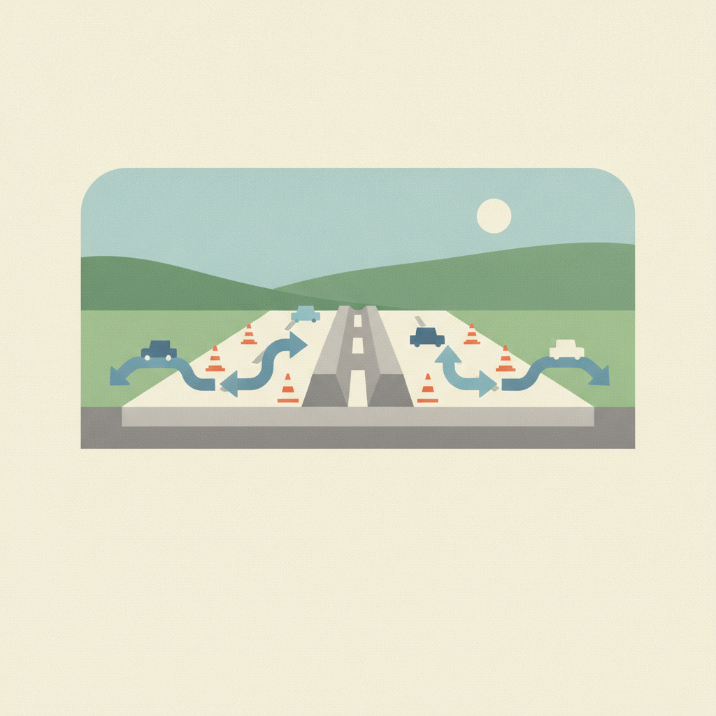 An illustration depicting a traffic