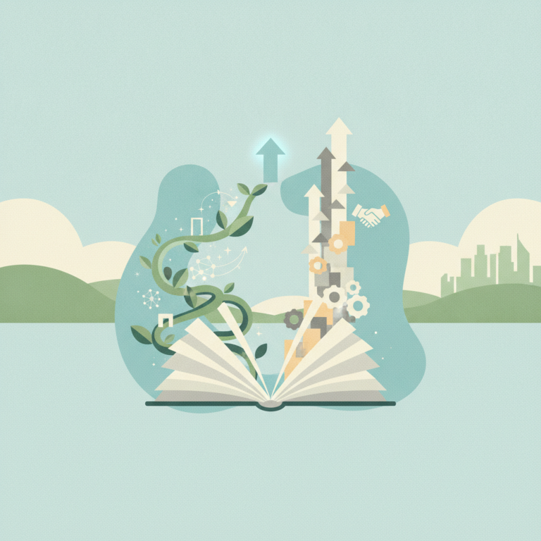 An illustration of an open book symbolizing growth