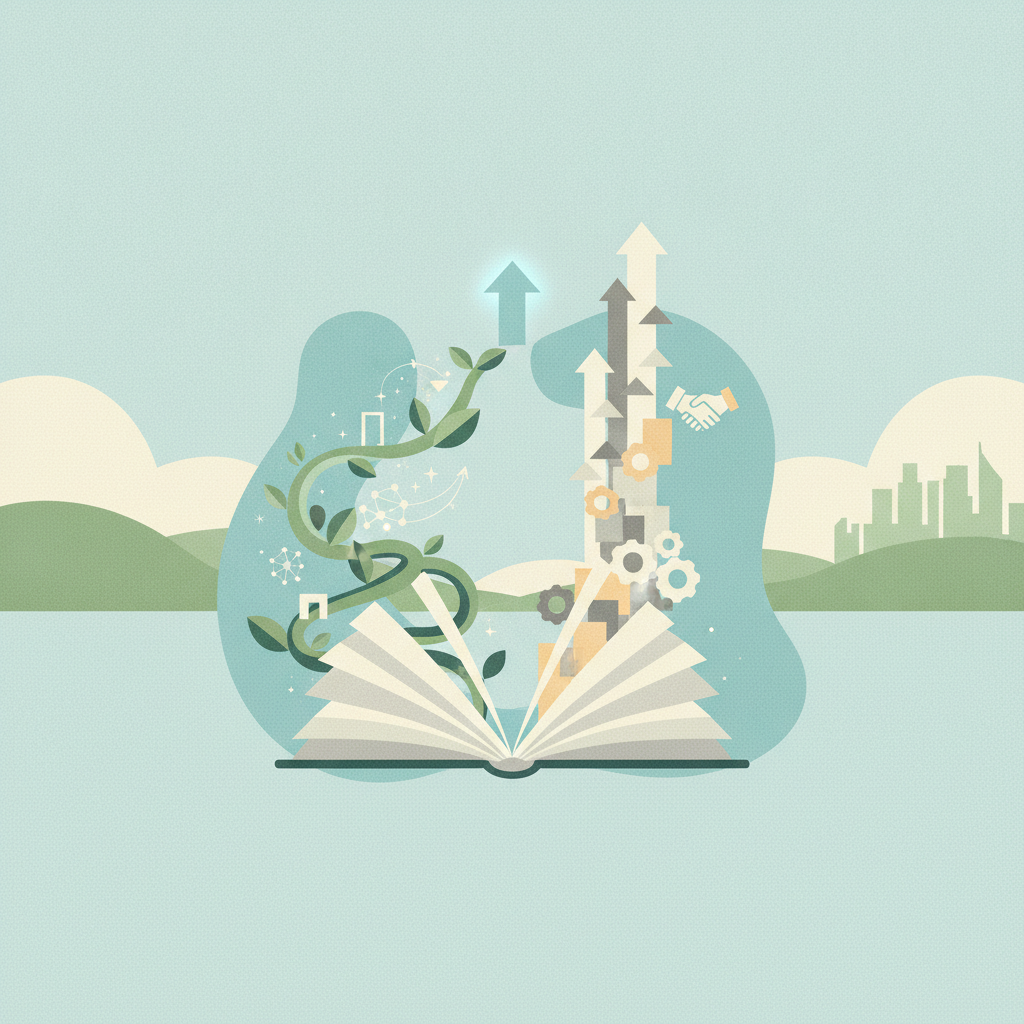 An illustration of an open book symbolizing growth