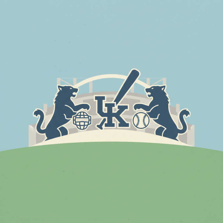 An illustration of two stylized blue