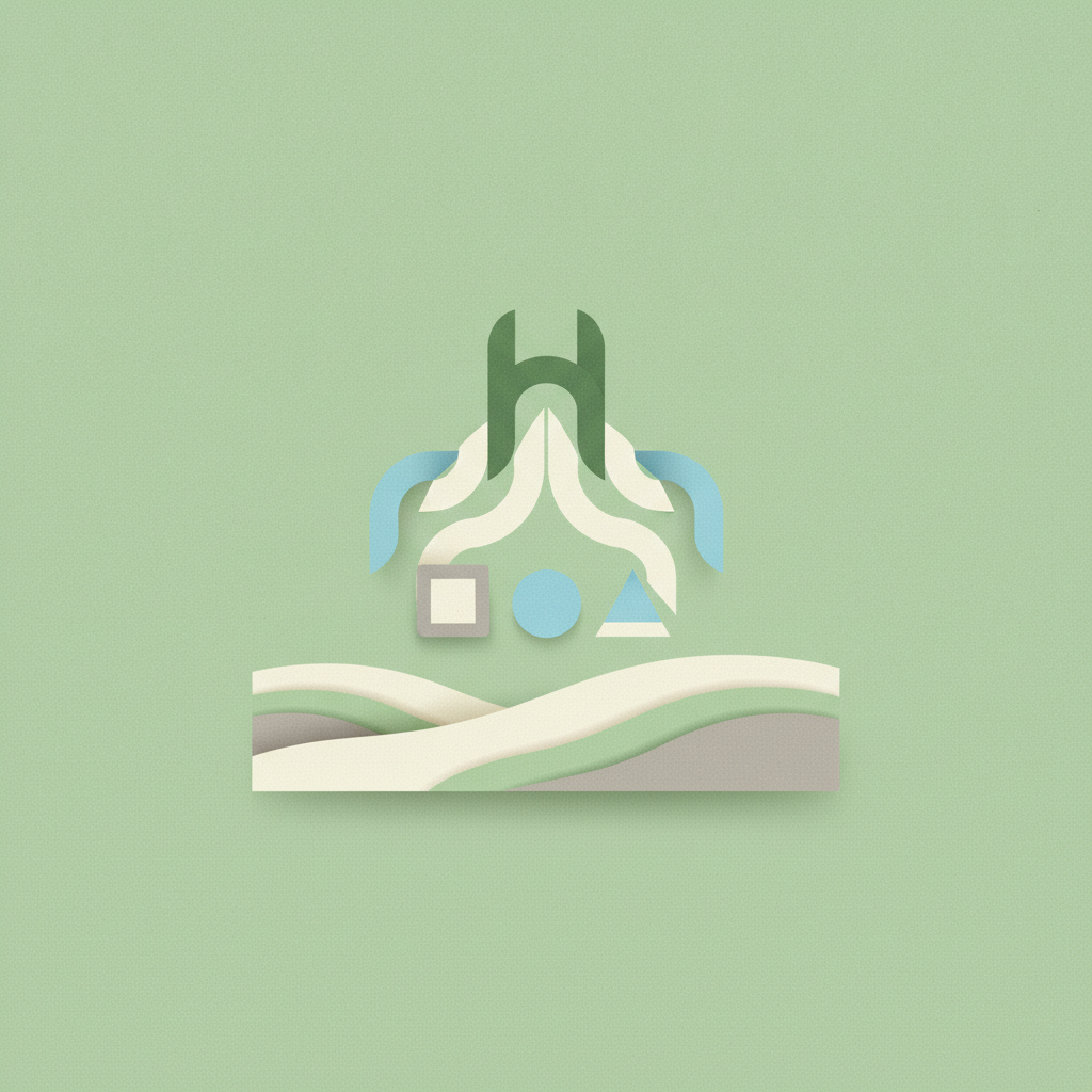 An abstract, minimalist graphic illustration on