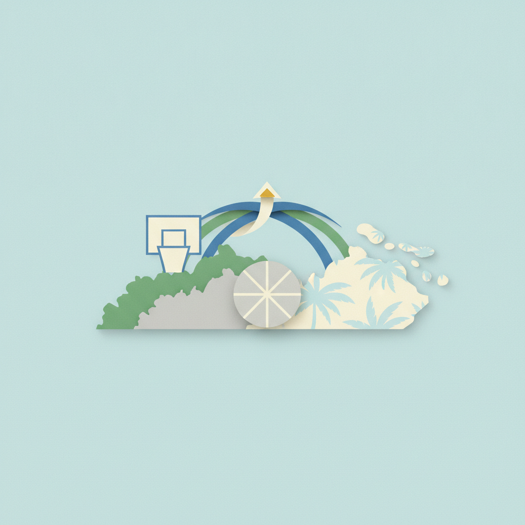 An artistic paper-cut-style graphic