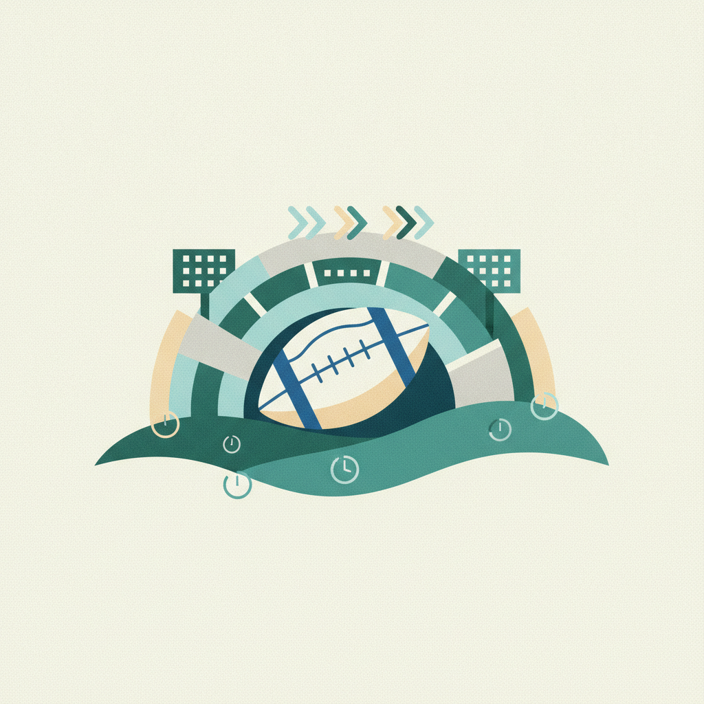 An abstract graphic illustration of an American football