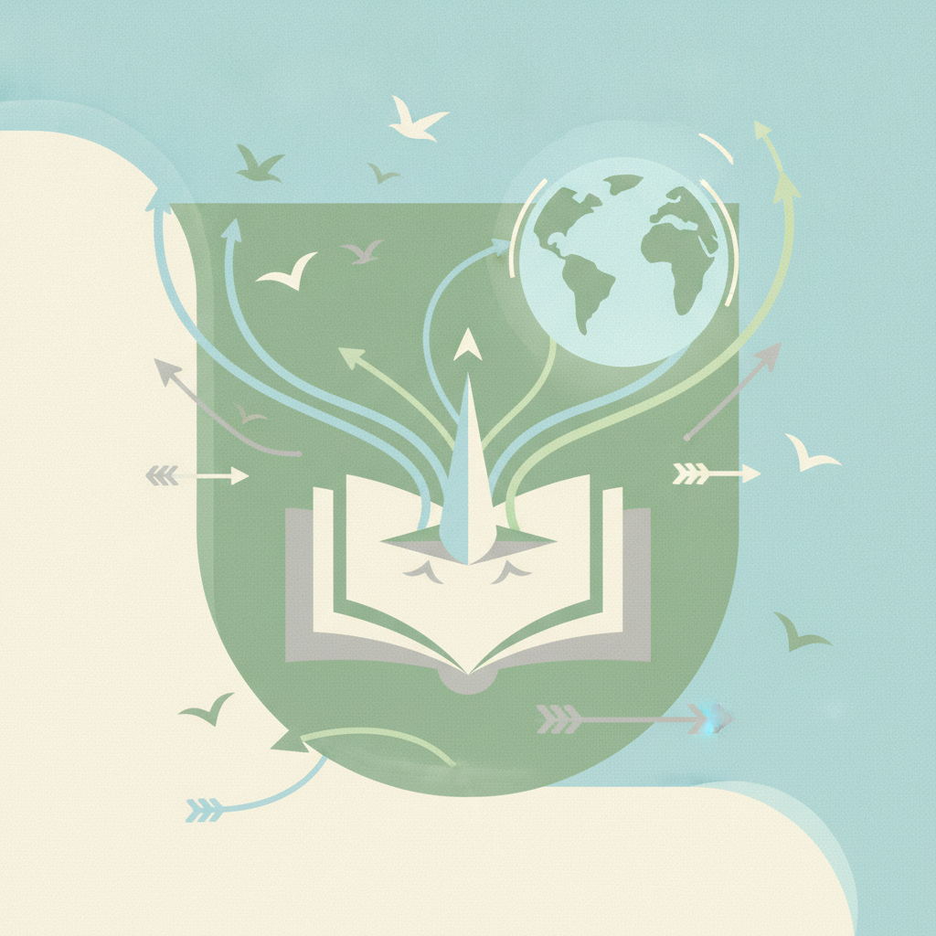 An illustration featuring an open
