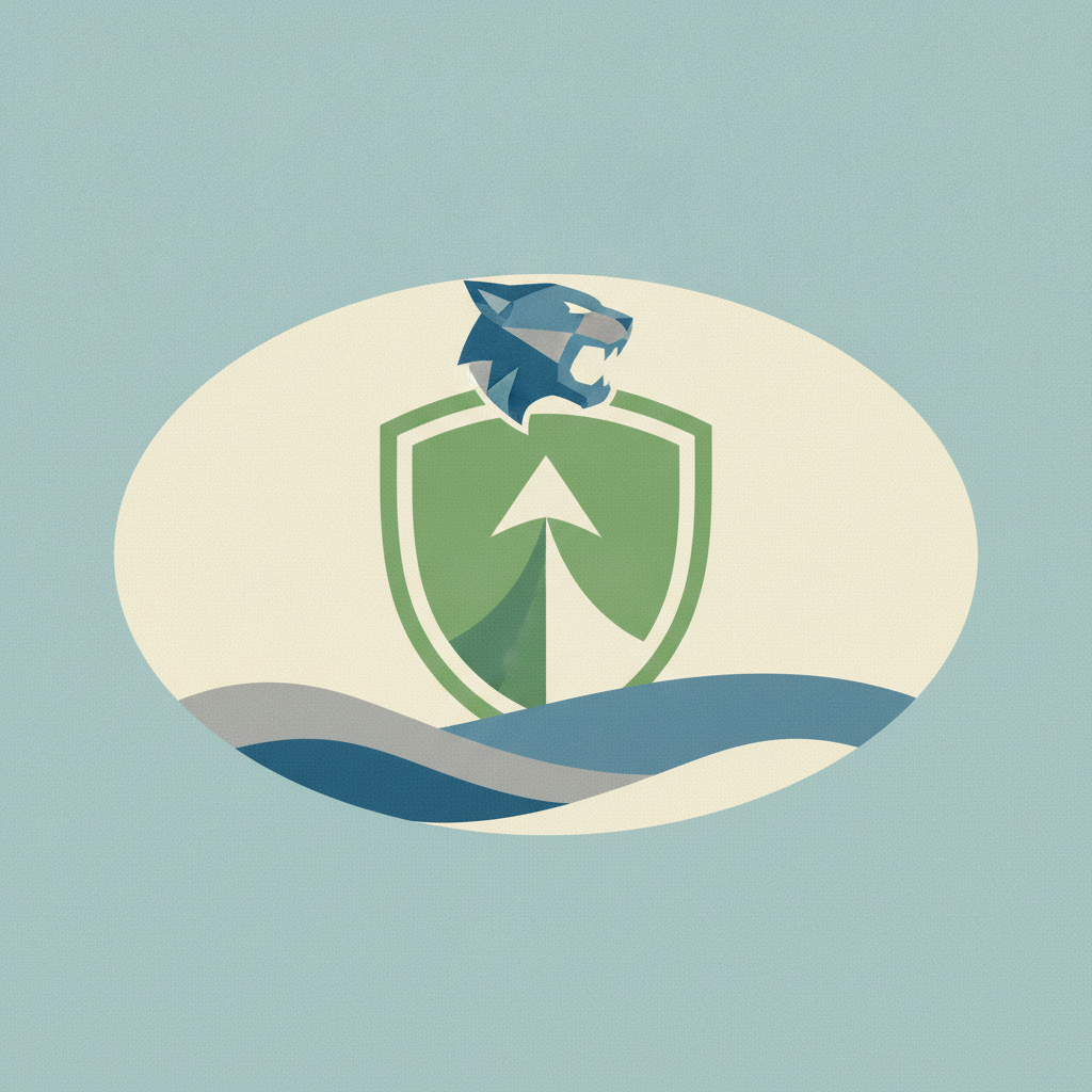 An oval-shaped logo with a